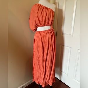 Farm Río One-Shoulder Cutout Maxi Dress size M Orange